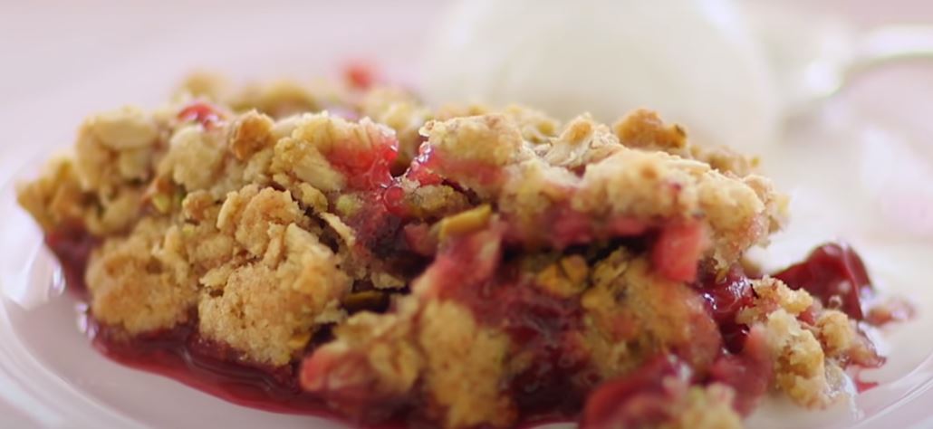 Sweet and Sour Cherry and Buckwheat Crumble