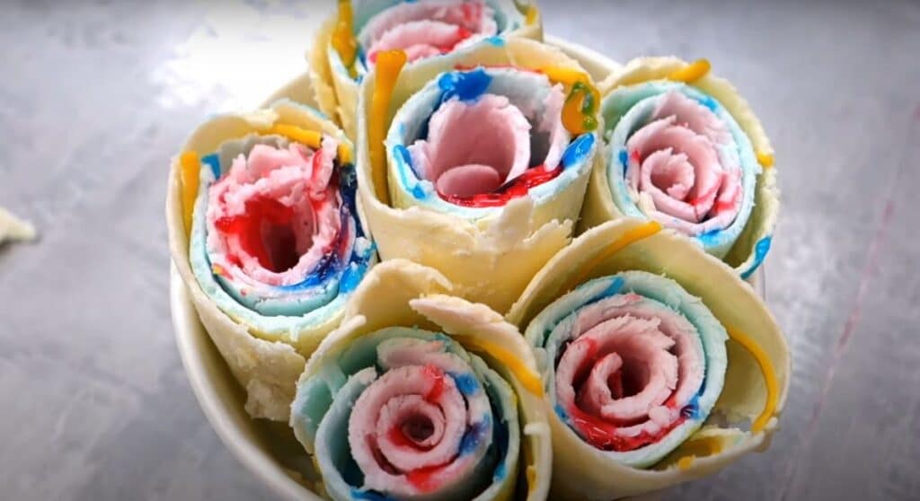 rolled ice cream table