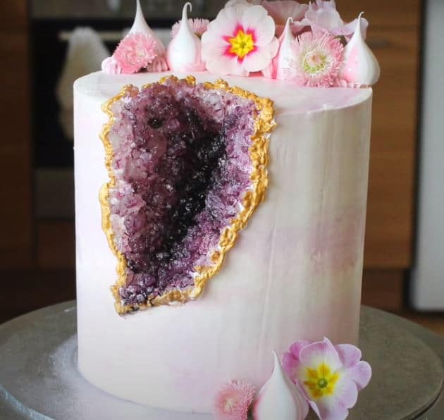 How to make rock candy geode cake